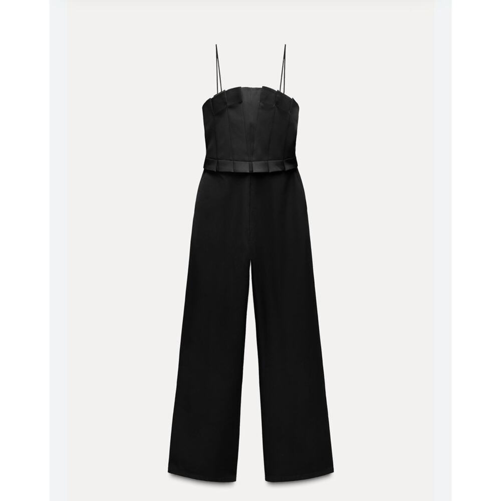 Nwt-Zara WIDE-LEG CREPE JUMPSUIT-small